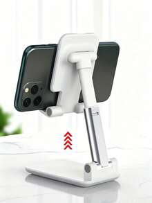 Foldable Phone Holder With Adjustable Angle To Relieve Neck Fatigue Sleek Anti-Slip Phone Stand For Office Workers And Students Portable Lightweight Perfect For Watching Videos Video Calls Room Decor Desk Home Decor - A - View 3