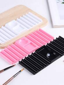Multi-Purpose Nail Art Holder & Pen Stand Dual Form Mold Base With Brush Storage Shelf, Plastic Stand For Nail Extension Molds, Brushes & Nail Care Tools, Perfect For Salon, Nail Technician & Home DIY Workspace - Multicolor - View 2