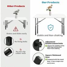4-Pack Adjustable Folding Table Extension, Heavy-Duty Steel Square Furniture Risers With 5-Levels Height Settings (4" To 12"), Anti-Wobble Non-Slip Table Leg Extenders - 5檔可調式高度 - 查看 4