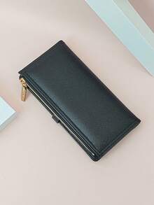 MINGYOU Young Women's Fashion Buckle Sweet Cute Wallet, Exquisite Zipper Wallet Student Multifunctional Wallet Card Holder Student Gift - Black - View 2