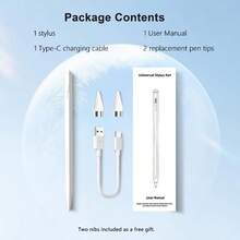 4pcs/Set (1 Stylus + 2 Tips + 1 Charging Cable) Universal Active Stylus Pen Set - Compatible With IPad/Android Phones And Tablets, Tilt Sensitivity And Palm Rejection, Smooth Writing, Fast Charging, High Precision High Sensitivity Capacitive Stylus Pen - Multicolor - View 10