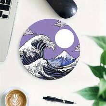 Wave Mouse Pad, Office Desk Circular Mouse Pad, Small Mini Travel Mouse Pad With Anti Slip Rubber Base, 7.87 Inch Diameter Suitable For Work Wireless Computer Laptop, Office Desk Accessory Single 47g - View 11