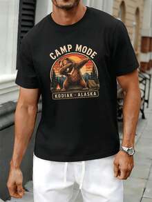 Men Plus Size T-Shirts - Black - View 1