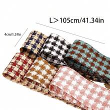 3D Dual-Tone Houndstooth Woven Ribbon DIY Bow Hair Accessory Material Clothing Shoe Flower Hat Decoration Plaid Woven Tape - Multicolor - View 5