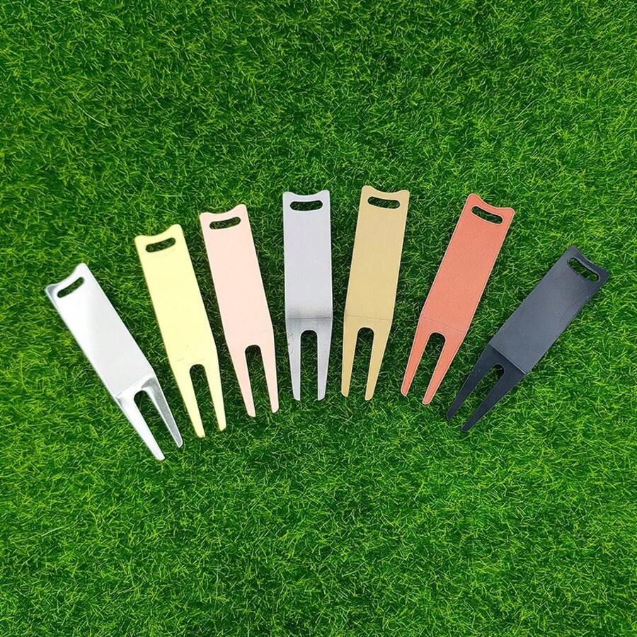 Silver Pivot Golf Divot Repair Tool With Double-Side Paint Coating, Premium Green Turf Fix Accessory - Silver - View 1