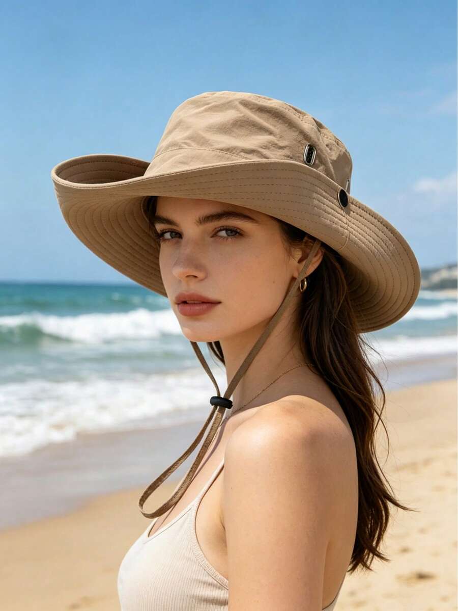 Outdoor Sun Hat, Wide Brim Breathable Hiking Hat, Unisex UV Protection Sun Hat, Couple Sun Protection Hat - Multicolor - View 1