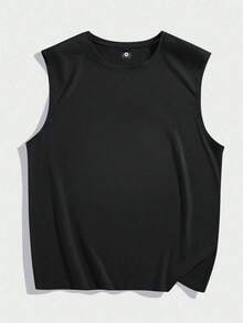 Summer Men's Fashionable Sleeveless T-Shirt In Solid Black Sports - Multicolor - View 3