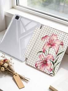1件全透明壓克力殼三折平板保護殼 白色波點花卉彩繪款 相容 iPad 10th/11th/10.2/10.5/Air4/Air5/10.9/Pro11/Air 11-In.(M2)-2024/Pro 11-In.(M4)-2024/Air 11-Inch (M3) 2025/(A16) 11 Inch 11th Generation 2025 Mini6/Mini7/Air1/Air2/9.7/Air 8(M4)2026(11-Inch) 機型 - 多色 - 查看 5