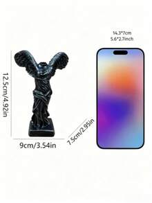 1pc Medium Sized Tabletop Dark Bronze Winged Victory Of Samothrace Sculpture Art Statue Decorative Figurine Ornament, Suitable For Living Room Bedroom Office Bookshelf Entryway, Light Luxury Aesthetic Display Housewarming Gift Home Improvements - A - View 10