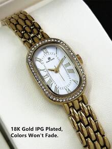 Pablo Raez 原創品牌女款手錶 1pc SUS304 不鏽鋼 18K 金頂級 AAA 品質奢華正裝錶 銀色 IPS 鍍層優雅新時尚長方形設計石英錶 白色錶盤高品質女孩熱門方形腕錶 50m 防水實心鋼錶帶鏈條附蝴蝶扣休閒可愛女學生小錶盤精美手錶適合送給朋友或家人禮物 日常/工作/派對裝飾生日禮物 - 彩色 - 查看 8