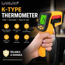 LAOLAU Digital Thermometer JD-05/JD-05K, Multi-Function Temperature Meter With Optional K-Type Probe, -50℃~800℃ Temperature Measurement, -50℃~300℃ Probe Measurement, Backlit LCD Display, ℃/℉ Switch, Data Hold, Cooking BBQ Kitchen Temperature Tester - One Size Fits All - View 2
