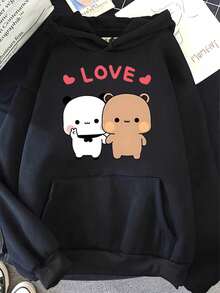 Hombre003 sudadera con capucha para hombres de manga larga con estampados modernos, ideal para las temporadas de otoño e invierno, una sudadera casual y abrigada Envío - Negro - Ver 1