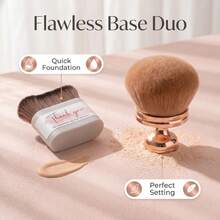 Large Flat Brush, Wave Brush, Body Brush, Tanning Brush Set, Large Rose Gold Mushroom Head Kabuki Powder Brush, Loose Powder Brush, Blush Brush - Multicolor - View 1