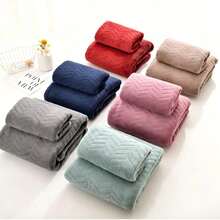 RAINWHISPER 18-Piece Purple Pink/Bean Green/Dark Gray Cotton Towel Set (10 Washcloths + 6 Hand Towels + 2 Bath Towels) Bonus 2 Bath Sponges (Random Color)- Ultra Soft Absorbent, Quick Dry For Bathroom, Hotel & Home Essentials, - Green - View 3