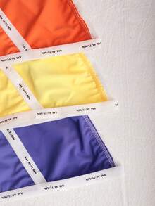 3pcs/Pack Women's Letter Print Contrast Trim Low Waist Bikini Panties, Solid Color Smooth Ice Silk Breathable Casual Underwear, Multi-Color Pack - Multicolor - View 6