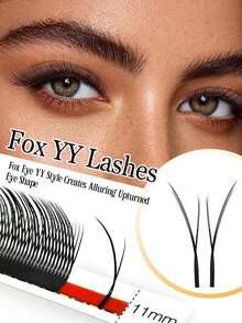 CoMango 12Rows C/D Fox YY Eyelash Extension Three Layers Y Shaped 0.07MM Premade False Lashes Left And Right YY Fox Eyelashes Elongated Your Eyes - View 9