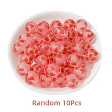 10 Buah Manik-Manik Akrilik Transparan Motif Buah Buram Bentuk Persegi/Bulat, Cocok untuk Dekorasi Rumah, Pembuatan Perhiasan DIY, dan Kerajinan Tangan Kreatif Lainnya - MultiWarna - View 10