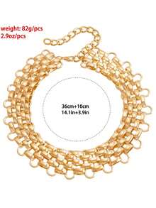 1 Gold Thick Chain Necklace For Teenagers - Multicolor - View 6