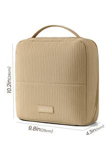 Large Capacity Vertical Cosmetic Bag With Detachable Mirror,Professional Portable Makeup Bag,Lightweight&Multifunctional Travel Toiletry Bag Storage Bag,Compartmentalized Skincare&Makeup Tool Storage Box,For Home,Dormitory,Cruise,Back To School - Multicolor - View 14