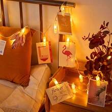 1pc Crystal Transparent Photo Clip String Lights, 10/20/30/40LED, Fairy Clip String Lights, Can Hang Photos, Battery Powered, Suitable For Couples Anniversary, Yard, Bedroom, Wedding, Birthday Party, Holiday Decoration (Batteries Not Included) - Yellow - View 8