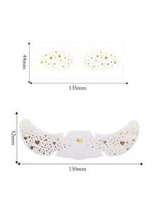 6 Sheets Gold Heart Freckles Face Tattoos Glitter Eyeshadow & Eyeliner Tattoo Stickers For Wedding Beach Concert Summer Rave Accessories - Gold - View 7