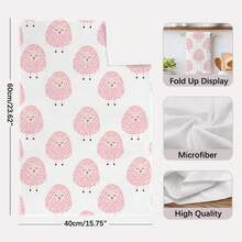 2PCS Macaron Pink Sheep Striped Pattern Printed 40*60cm Modern Minimalist Style Rectangular Microfiber Kitchen Towels, Dishcloths, Tablecloths, Hand Towels, Kitchen Decor, Home Decor, Housewarming Gift For Neighbors, Perfect For Kitchen And Bathroom Use, Suitable For Housewives And Family Gathering Gifts, , Home Essential - Pink - View 3