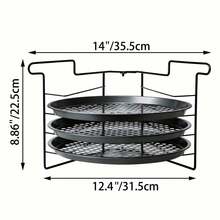Non-Stick Pizza Baking Set 4 Pans + Rack, Perforated For Crispy Base, Oven & Grill , Folding Storage, Also For Bread Cookies - View 6