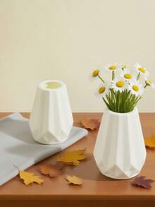 1pc Plastic Vase, Nordic White Plastic Vase, Unbreakable, Suitable For Tulip Flower Arrangement, Home Decor, Can Be Placed On Table, Bookshelf, Fireplace Mantel, Entryway, Dining Table Center, Decorative Room, Glass Vase - Multicolor - View 4
