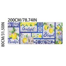 1pc Lemon Vibrant Kitchen Rug, Kitchen Mat, Kitchen Carpet, Classic Plaid Doormat, Small Rug, Carpet, Runner Rug, Floor Mat, Home Decor, Area Rug, Outdoor Mat, Bedroom Carpet, Washable Rug - Multicolor - View 12