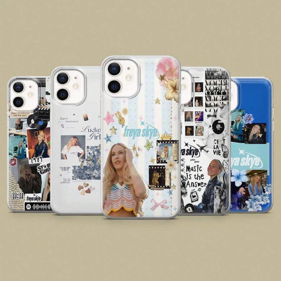 Funda para teléfono F-Freyas S-Skyes con diseño de estrellas de músicos alineadas, funda de fan art de cantante de música pop, funda de tratamiento silencioso para iPhone 17Pro, 16, 15, 14, 13, 12, S26, S25, S24, S23Fe, A16, A56, Pixel 10, 9Pro. - 3 - Ver 1