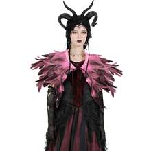 Aksesori Kostum Topeng Halloween Bergaya Gothic Terlaris, Selendang/Jubah Bulu Imitasi, Kerah Palsu - Butterfly - View 5