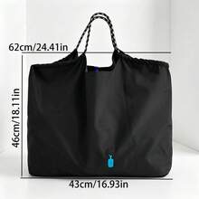 1pc New Embroidery Small Blue Bottle Pattern Nylon Foldable Shopping Bag Tote Bag Large Capacity Suitable For Daily Commute Shopping Women's Handbag Shoulder Tote Bag - Multicolor - View 9