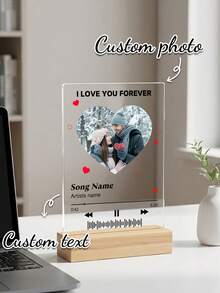 Wedding Season Customized Couple Engagement Acrylic Photo Frame Gift, Customized Acrylic Photo Frame, Customized Photo Plaque, Personalized Wedding Souvenir, Couple Customized, Valentine's Day Gift, Birthday Gift, Anniversary Gift, Couple Gift, Home Living, Home Decor, Souvenir, Reusable, Cute, High Quality, Birthday Gift, Wedding Anniversary Souvenir - Multicolor 2 - View 1