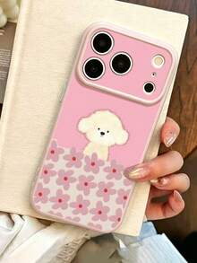 1pc Minimalist Cute Plaid White Dog Pattern Fashionable Cute Side Heart Anti-Drop Premium Soft TPU Phone Case, Suitable As Birthday/Holiday Gift For Friends, Family, Couples, Yourself, Compatible With IPhone17/16/15/14/13/12/11/X/XR/XS MAX/For Galaxy A56/55/A03S Series - Multicolor - View 4
