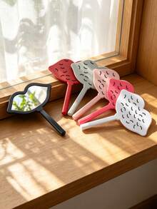 1PC Kiss Highlight | 3D Eyelash & Lip Print Handheld Mirror, Moisture-Proof Portable Bathroom Mirror, High-Definition Non-Distorting Mirror, Exclusive Gift For Besties, Valentine's Day/Wedding Season/Christmas/Mother's Day/Campus Season Souvenir, Suitable For Bedroom/Dorm/Outdoor/Travel/Bag Portable - Multicolor - View 5