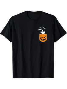 n el Bolsillo del Pecho, Lavable a Máquina, Corte Regular para Fiestas de Halloween, Eventos de "Trucos o " y Atuendo Casual - Tela No Transparente, Ropa para Primavera, Verano y Otoño - Negro - Ver 1