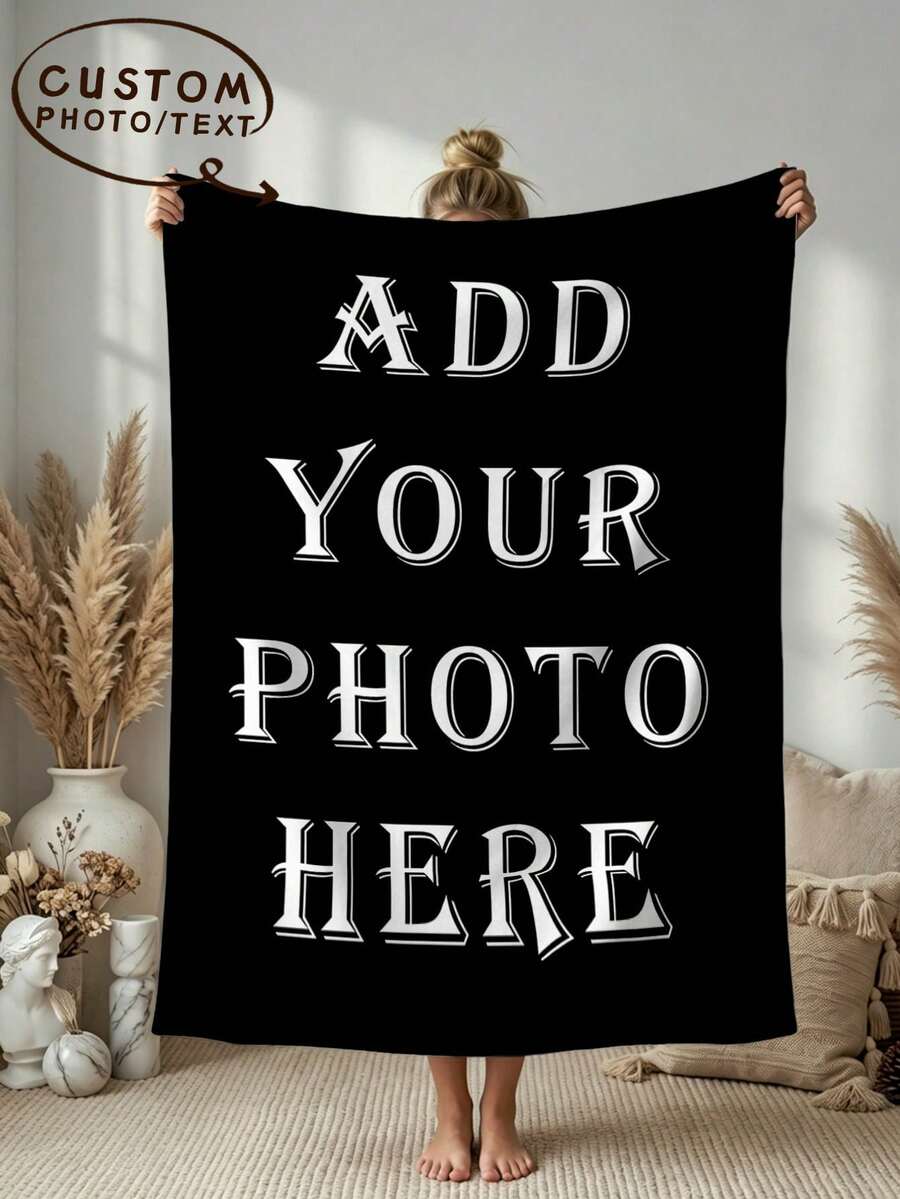 1pc Customized Personalized Name Blanket Christmas Gift, Personalized Christmas Bed Blanket Suitable For Bed/Sofa, Friend Gift, Family Gift, Birthday Gift, Gift For Friend, Gift For Her, Gift For Girlfriend, Gift For Mom/Dad - Style 3 - View 1