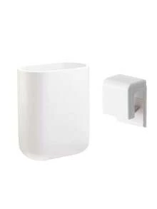 1pc Toothbrush Holder Wall Mount, Self-Adhesive Bathroom Storage Rack, Home Decor For Bathroom, Autumn/Back To School Decoration - White - View 12