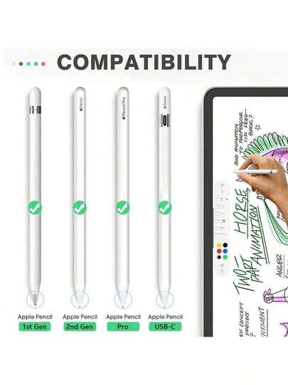 1/3/4/6/9 pièces Pointes de rechange, compatibles avec Apple Pencil 1/2e génération, pointes compatibles avec IPad Pro Pencil 2/1re génération