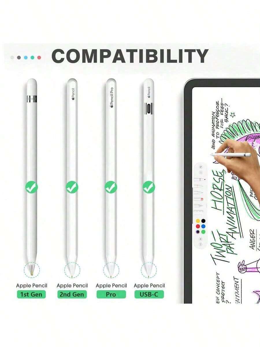 1/3/4/6/9pcs Replacement Tips, Compatible With Apple Pencil 1/2nd Generation, Tips Compatible With IPad Pro Pencil 2/1st Generation - Multicolor - View 1