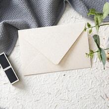 10/20/50/100pcs White Linen Texture Envelopes, Wedding Invitation Envelopes, Cards/Letters/Postcards Packaging Envelopes With Wax Seal Stickers - White - View 3