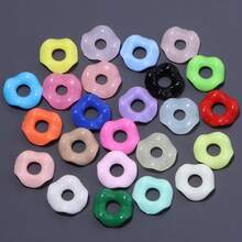 200顆/包 壓克力波浪珠 12mm 彩色甜甜圈可堆疊大孔珠,適用於手鍊、項鍊、手機鍊製作、散珠 DIY 手作工藝、包包吊飾、居家裝飾、珠寶髮飾配件材料 - 彩色 - 查看 8