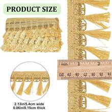Gold Fringe Tassel Trim 5.5cm Polyester Fibre Fringe Lace Trim Ribbon Knitting Tassel Metallic Braided Edging Chainette Trimming For DIY Sewing Crafts Curtain - Multicolor - View 4