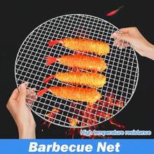 Rejillas de parrilla redondas reutilizables, rejilla para asar, red de cocción para barbacoa y BBQ, suministros de cocina, herramientas para picnic al aire libre - A - Ver 9