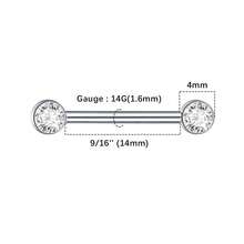 SWANJO 1pc Titanium Zirconia Nipple Piercing Internally Threaded Nipple Barbell With CZ Set Ball Ends Women Body Jewelry - TR003 - View 12
