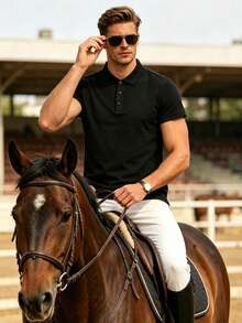 3pcs Men's Classic Summer Polo Shirts - Short Sleeve Button Collar, Perfect For Business Casual Daily Wear Sports - Multicolor - View 6