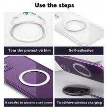 Magsafe Wireless Charging Magnetic Ring Adhesive Back Sticker Magnetic Ring Phone Holder Ultra-Thin Magnetic Ring, Suitable For Magnetic Car Phone Holder - Multicolor - View 2