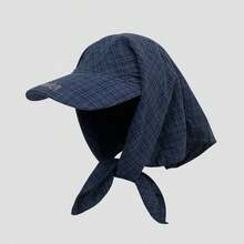 1pc Plaid Pattern Tie-Up Headscarf Hat, Baseball Cap, Women's Spring/Summer New Niche Fashion Versatile Outdoor Sun Protection Baseball Cap, Suitable For Daily Use - A - View 1