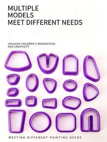 24/12PCS Colorful Clay Tool Set, Educational Clay Model, Includes Plastic Animal Cutouts, Molds And Accessories, Clay Embossing Set, Animal/Shape/Geometric Patterns, Punching Tools, DIY Clay/Playdough Molds, Colorful Embossing Multi-Shape Handmade Molds, Back To School - Sets - View 4