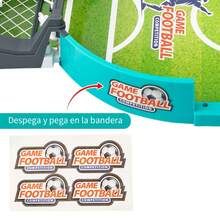 Juegos de fútbol de mesa de eyección doble, juegos de mesa de inteligencia infantil, ejercicio de coordinación y respuesta mano - ojo, juguetes competitivos interactivos padre - hijo, juguetes de reunión familiar portátiles - Azul menta - Ver 5